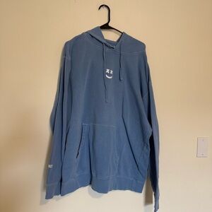 Barstool | "What Happened Last Night"  Blue Hoodie with Smiley Design